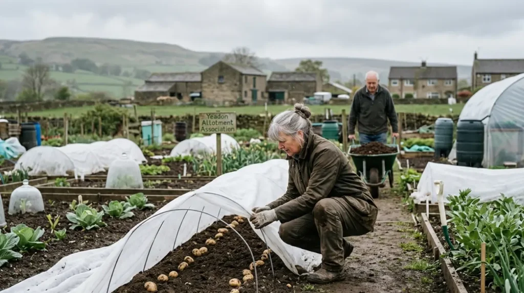 How does climate affect allotments near Yeadon?
