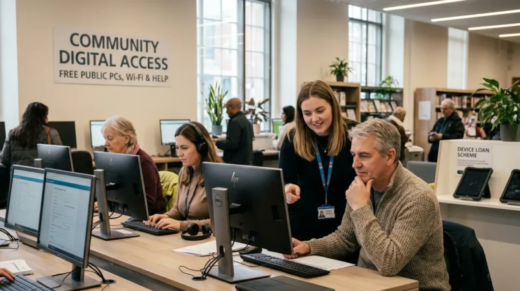 What counts as free computer access in Leeds?