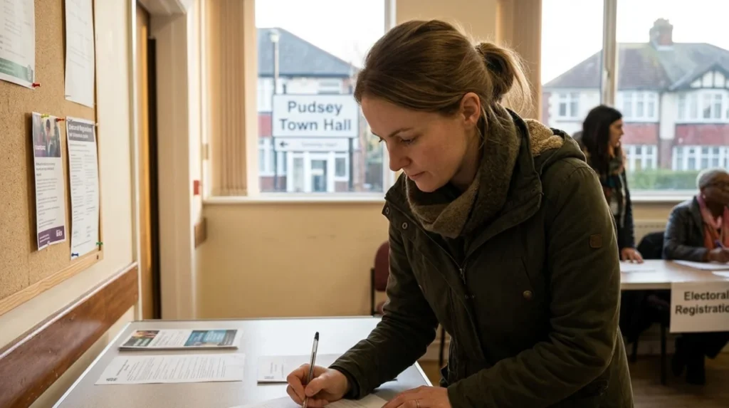 What does voter registration in Pudsey mean?
