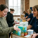 Where to find free baby food and nappies near Horsforth