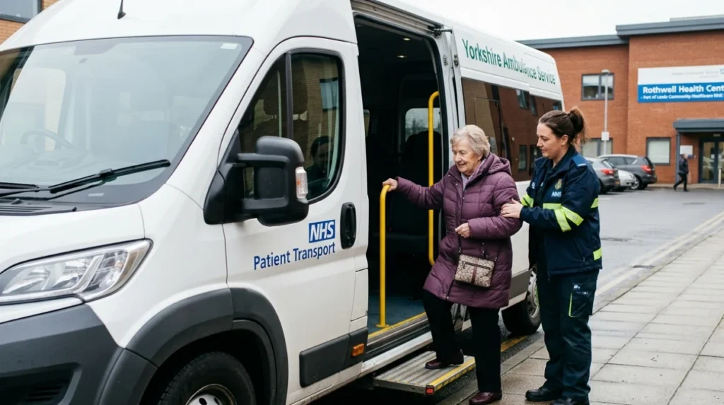 What free hospital travel is available in Rothwell?