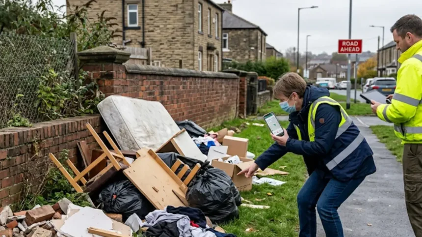 How to report fly-tipping near Pudsey town centre