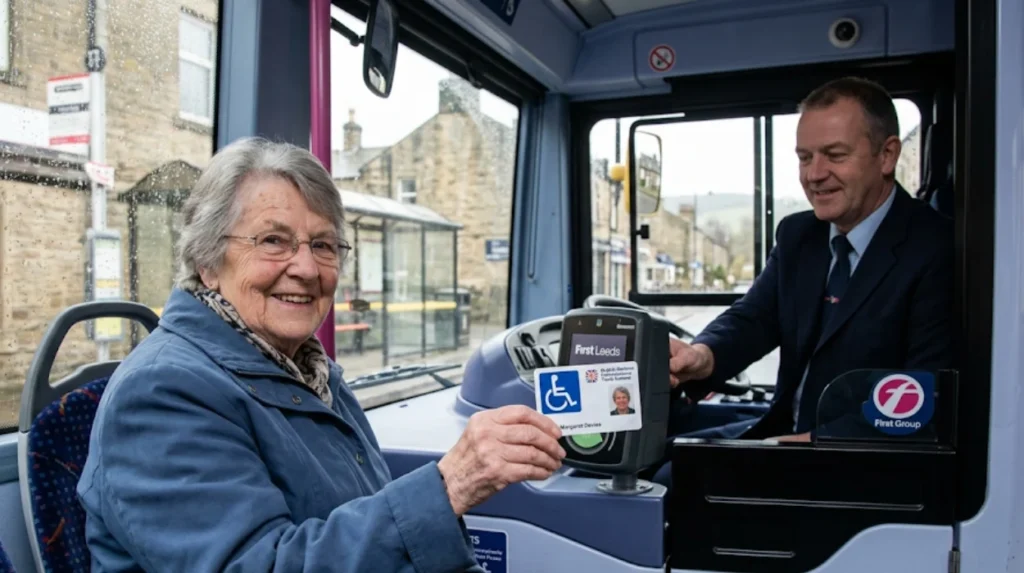 What is the Disabled Person’s Bus Pass and how does it provide free travel near Otley?