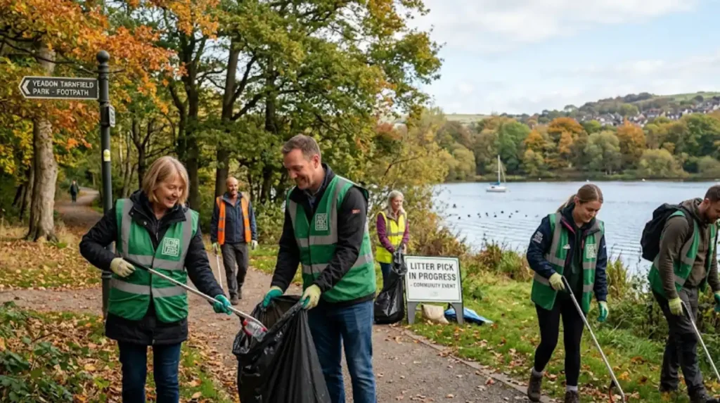 How do I join a litter pick or volunteer group in Yeadon?