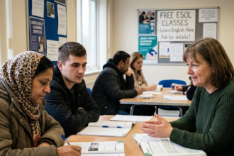 How to find free English classes near Guiseley now