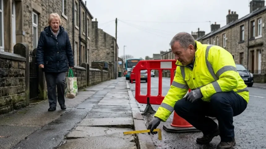 How to report a dangerous pavement near Yeadon town