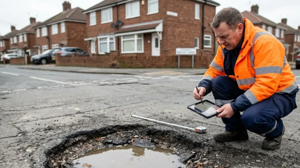 What counts as a pothole in Rothwell?