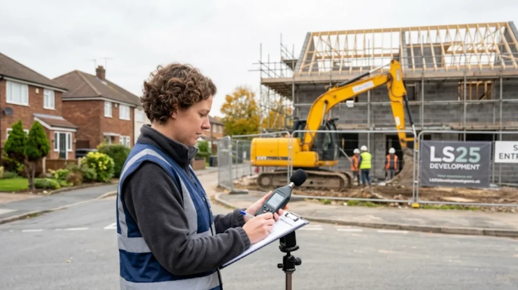 What defines a noisy construction site as a statutory nuisance in Garforth?