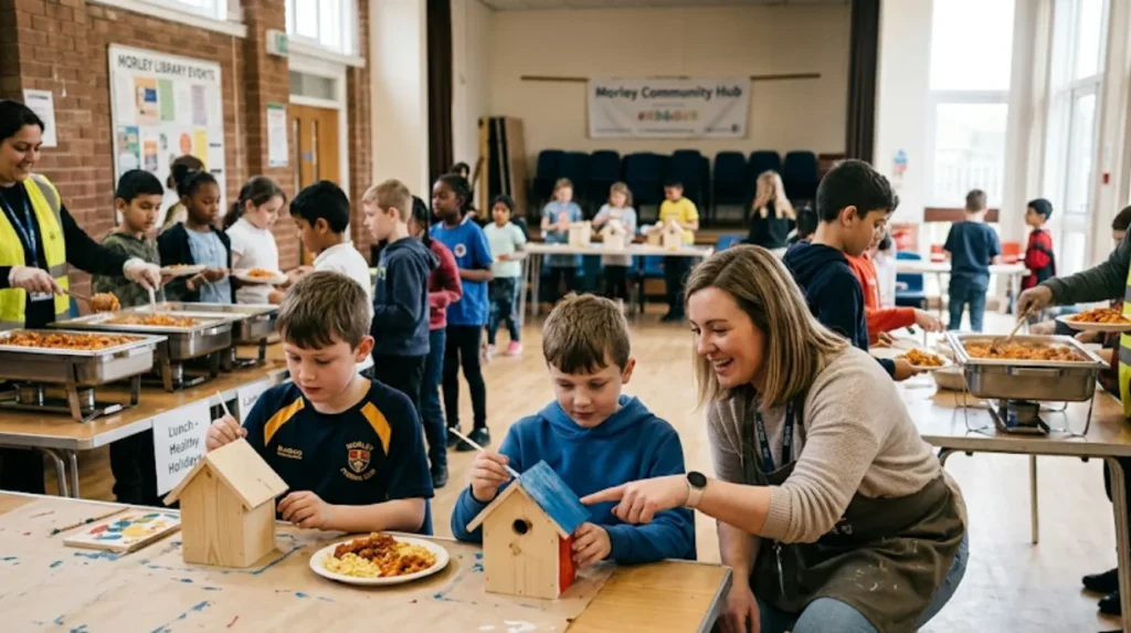 What free holiday activities are available for children in Morley?