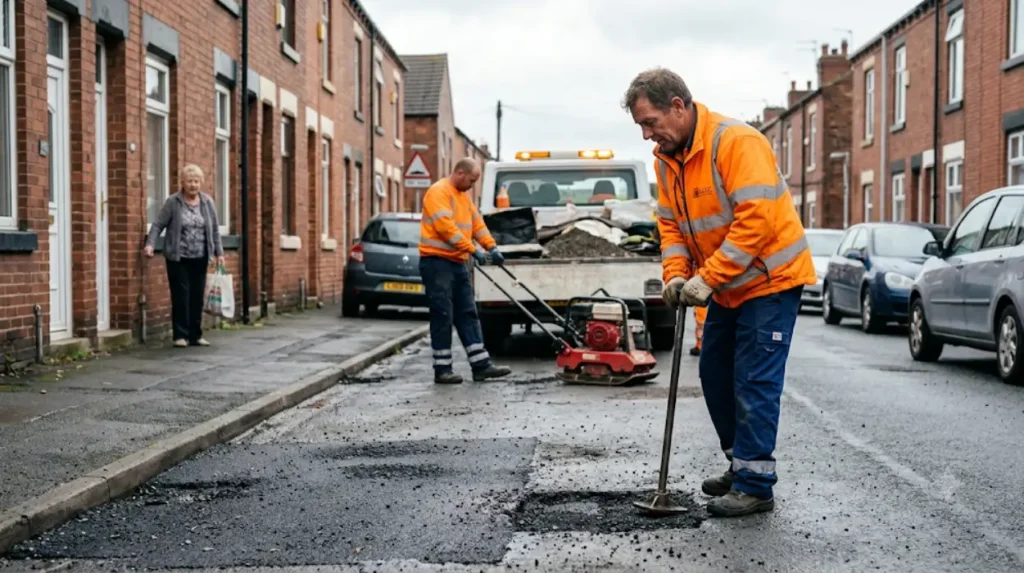 What resources exist for tracking pothole repairs in Leeds?