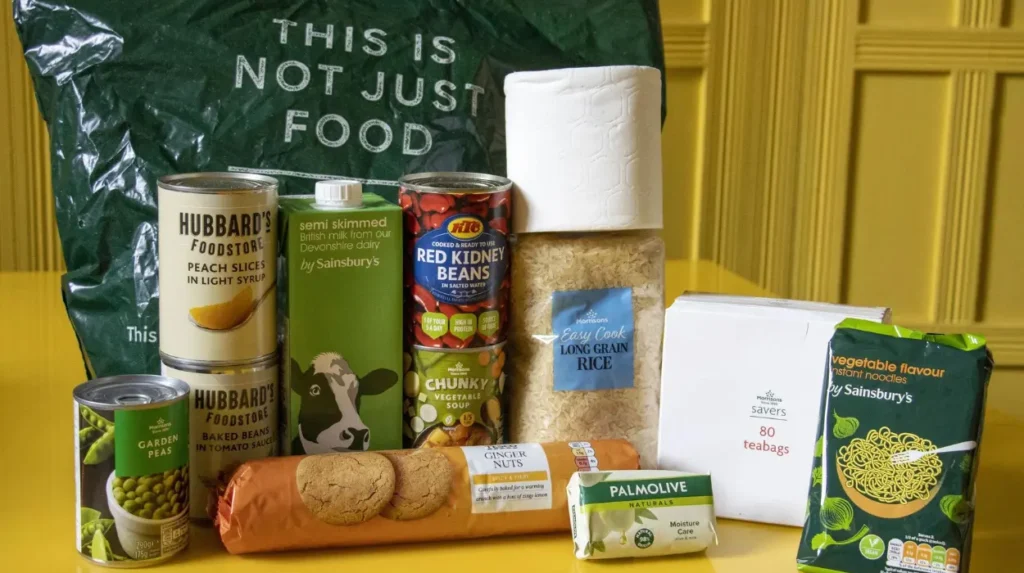 What food is normally available from an emergency food service