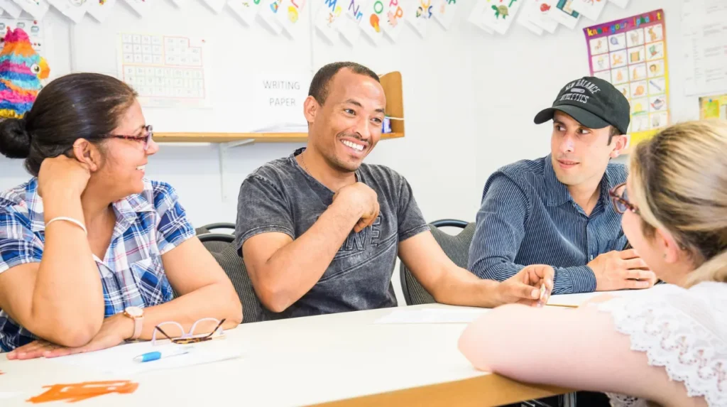 What adult education courses are available beyond language learning