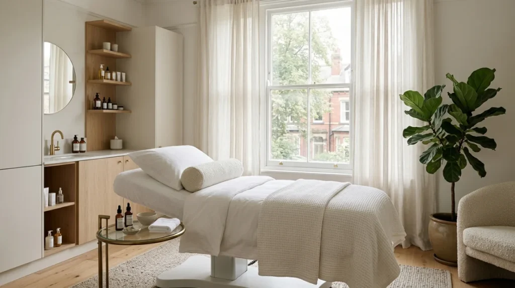 Where can visitors book facials and specialist skincare in Headingley