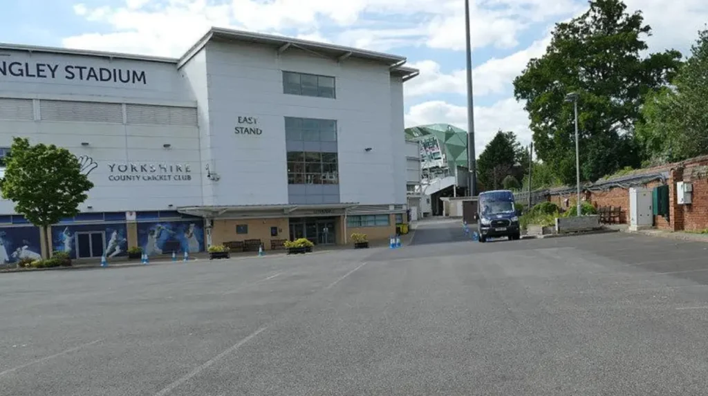 Where can visitors park near Headingley Stadium and Headingley centre